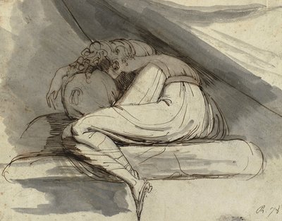Mujer Sentada, Acurrucada de Johann Heinrich Füssli